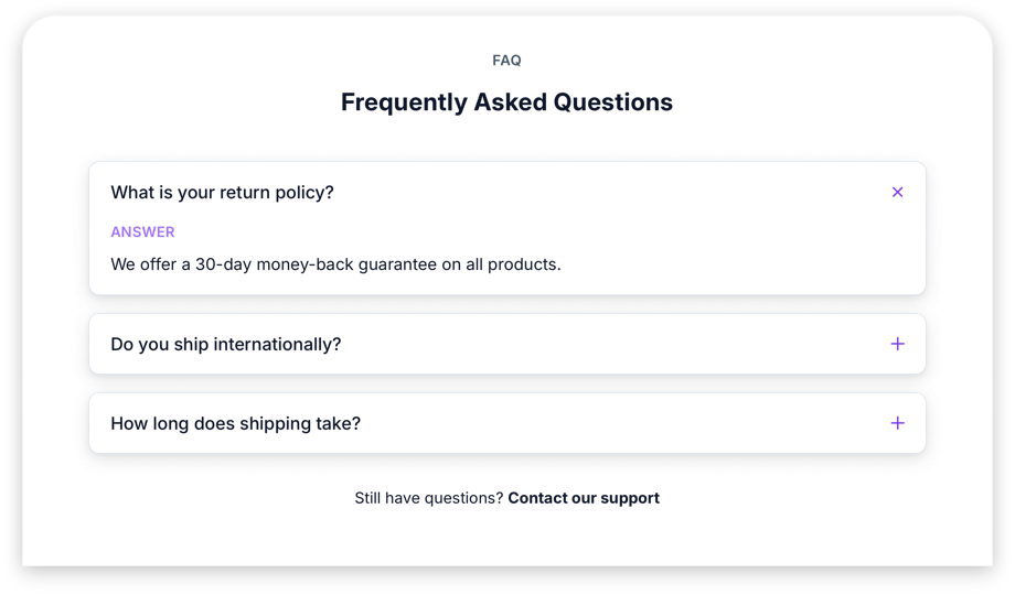 FAQ Accordion preview
